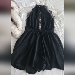 L'atiste By Amy - Black Lace Romper - Size Small